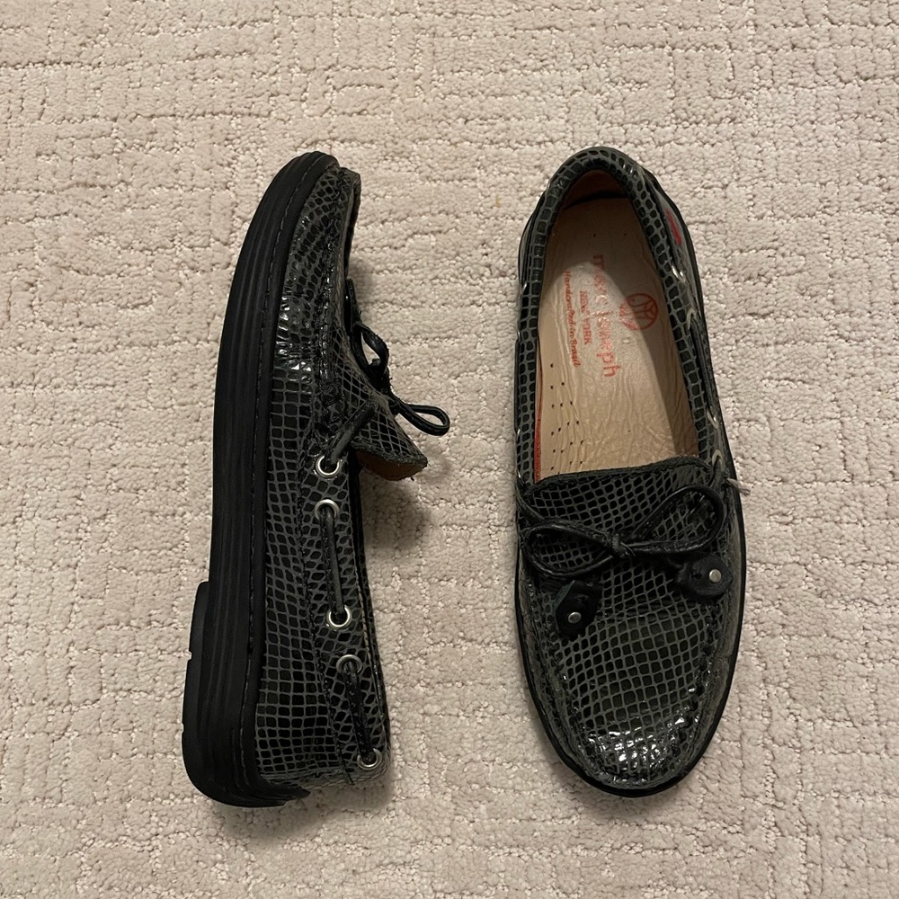 Marc Joseph New York Cypress Hill Kids unisex Leather Loafer in Black Snake sz 1 - Picture 5 of 13